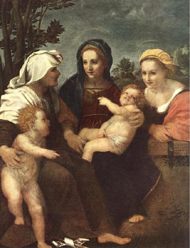 Andrea del Sarto Madonna and Child with Sts Catherine, Elisabeth and John the Baptist Norge oil painting art
